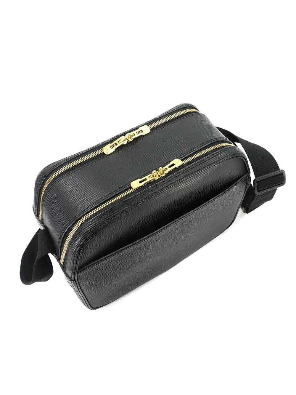 Louis Vuitton Epi Reporter Personal Shoulder Bag Leather Noir Gold